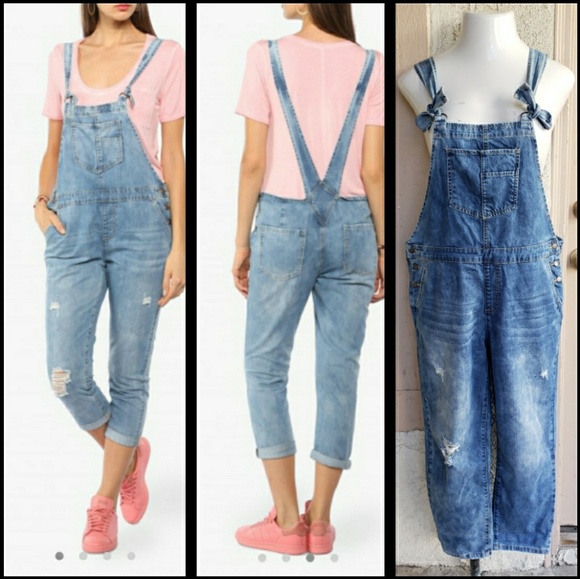 Forever 21 Denim - Forever 21 blue denim CROPPED overalls 31 13/14